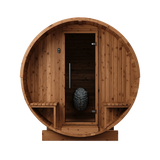 4 Person Thermory Barrel Sauna No. 61 (with porch - 7.3ft diameter)