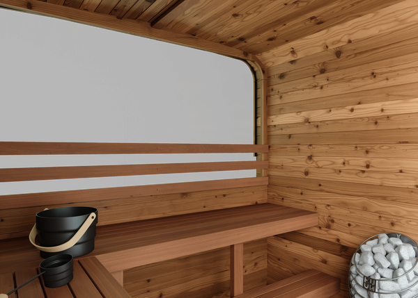 3-4 Person Thermory Square Sauna No 42 with Terrace & Window
