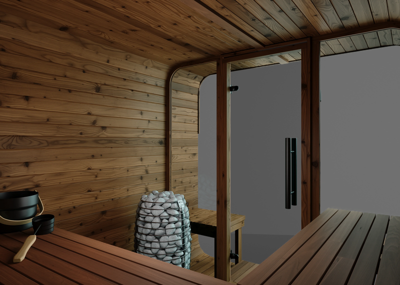 6 Person Thermory Square Sauna No 41 with Terrace