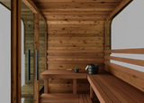3-4 Person Thermory Square Sauna No 42 with Terrace & Window