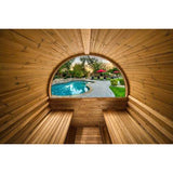 4 Person Thermory Barrel Sauna No. 60 (w/ porch & window - 7.3ft diameter)