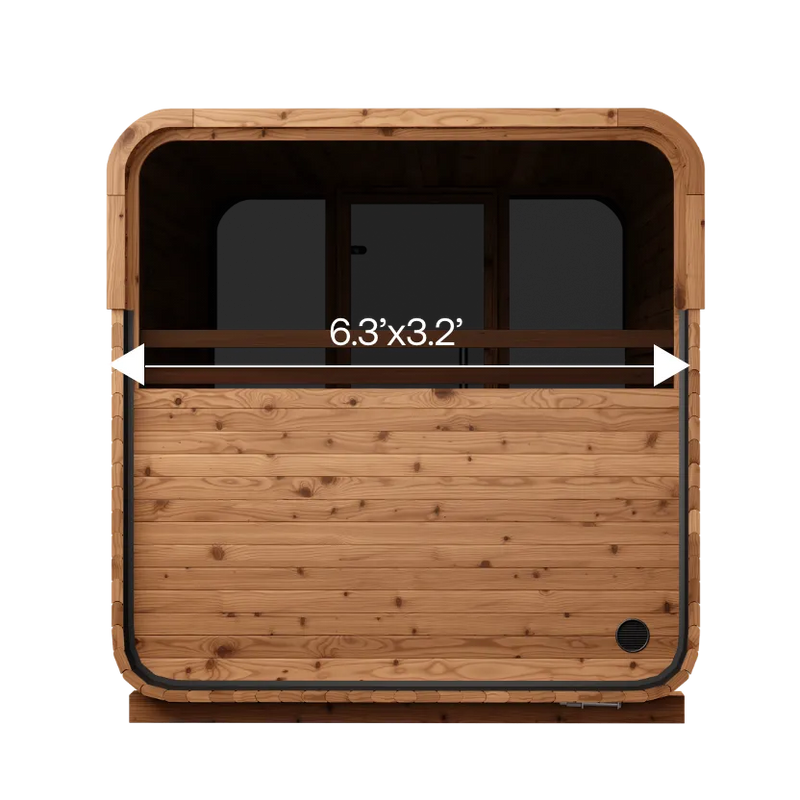6 Person Thermory Square Sauna No 41 with Terrace & Window