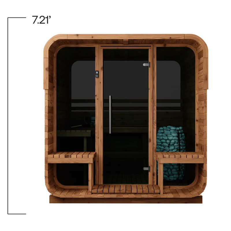 6 Person Thermory Square Sauna No 41 with Terrace & Window