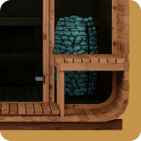 6 Person Thermory Square Sauna No 41 with Terrace & Window